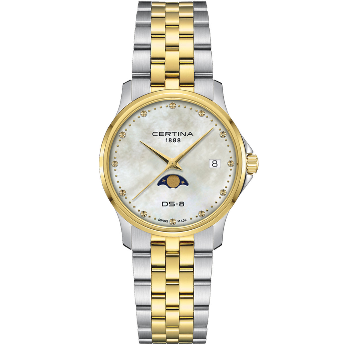 Certina DS-8 Moonphase Lady Two-Tone Mother of Pearl - Swiss Watch