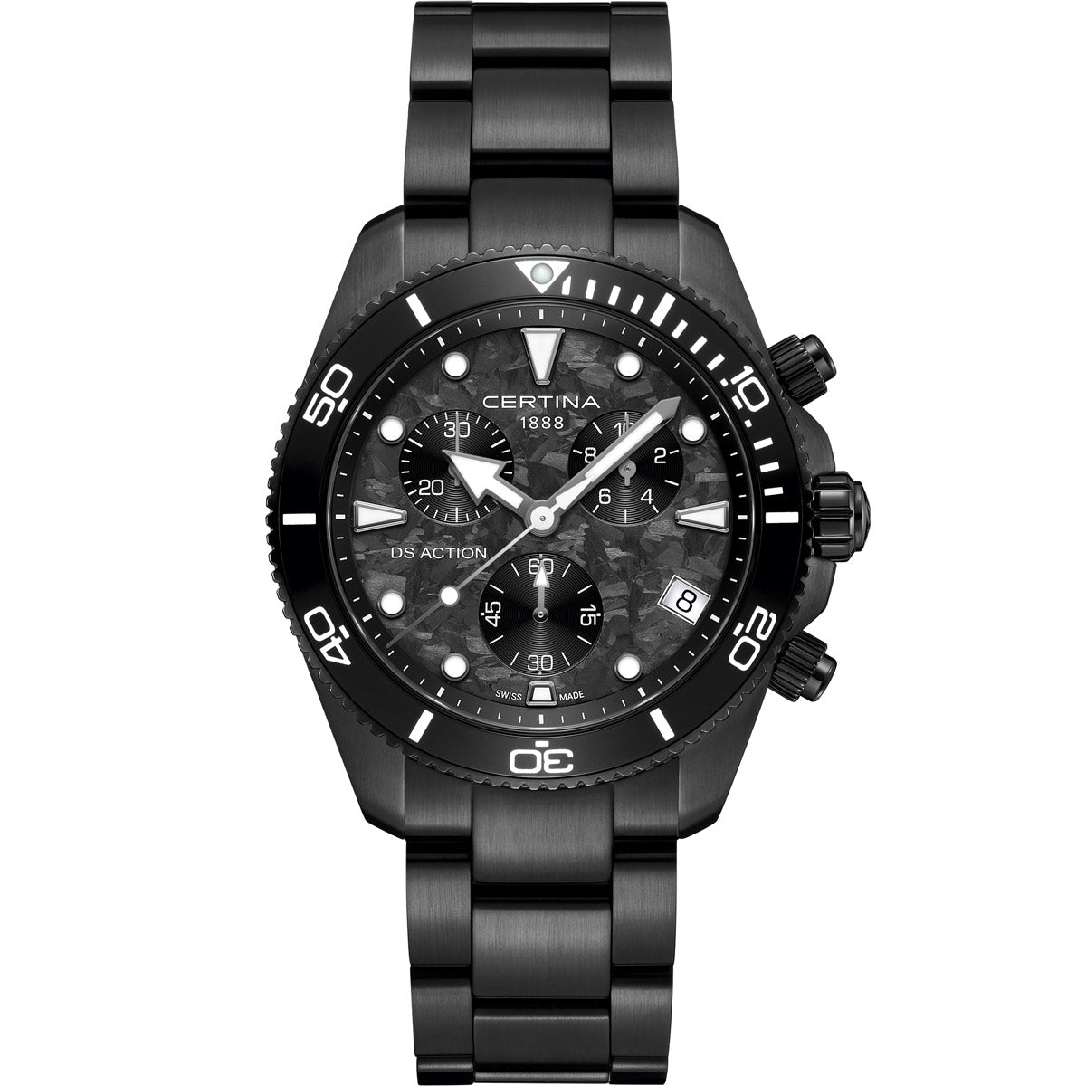 Certina DS Action Chronograph 42 mm - Black Dial, Stainless Steel