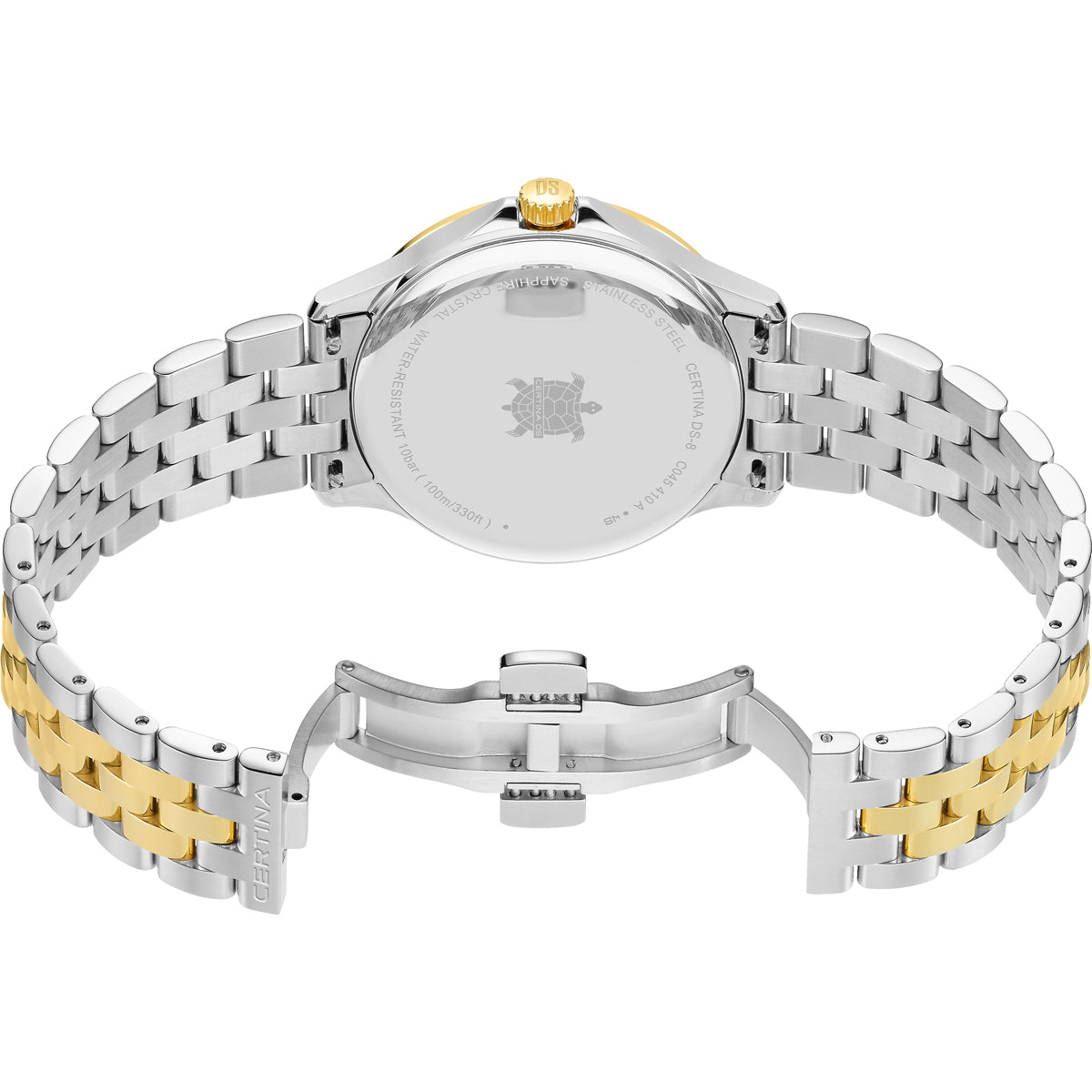 Certina DS-8 Gent 40mm Swiss Quartz Watch | Silver Dial PVD Steel