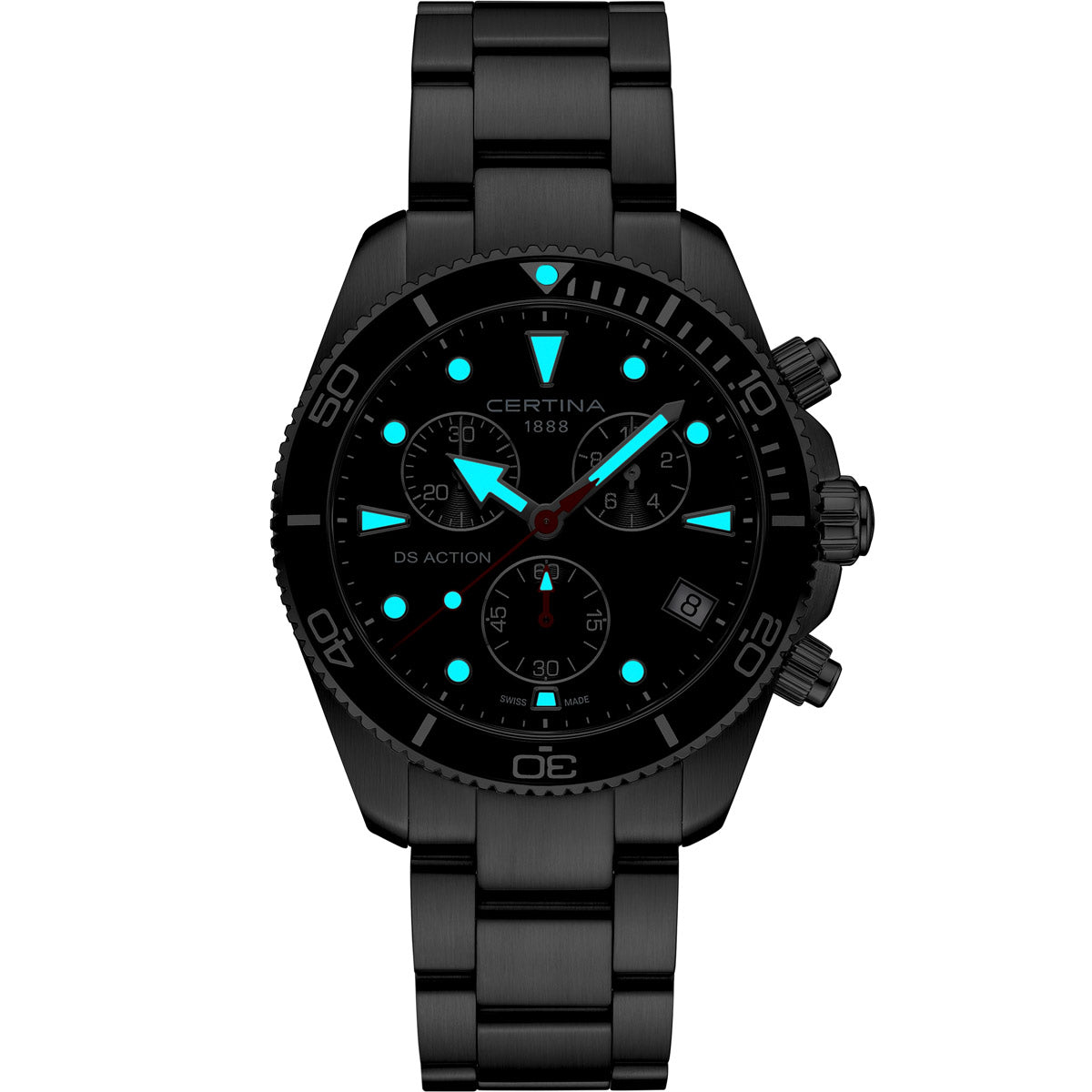 Certina DS Action Chronograph 42 mm - Black Dial, Stainless Steel