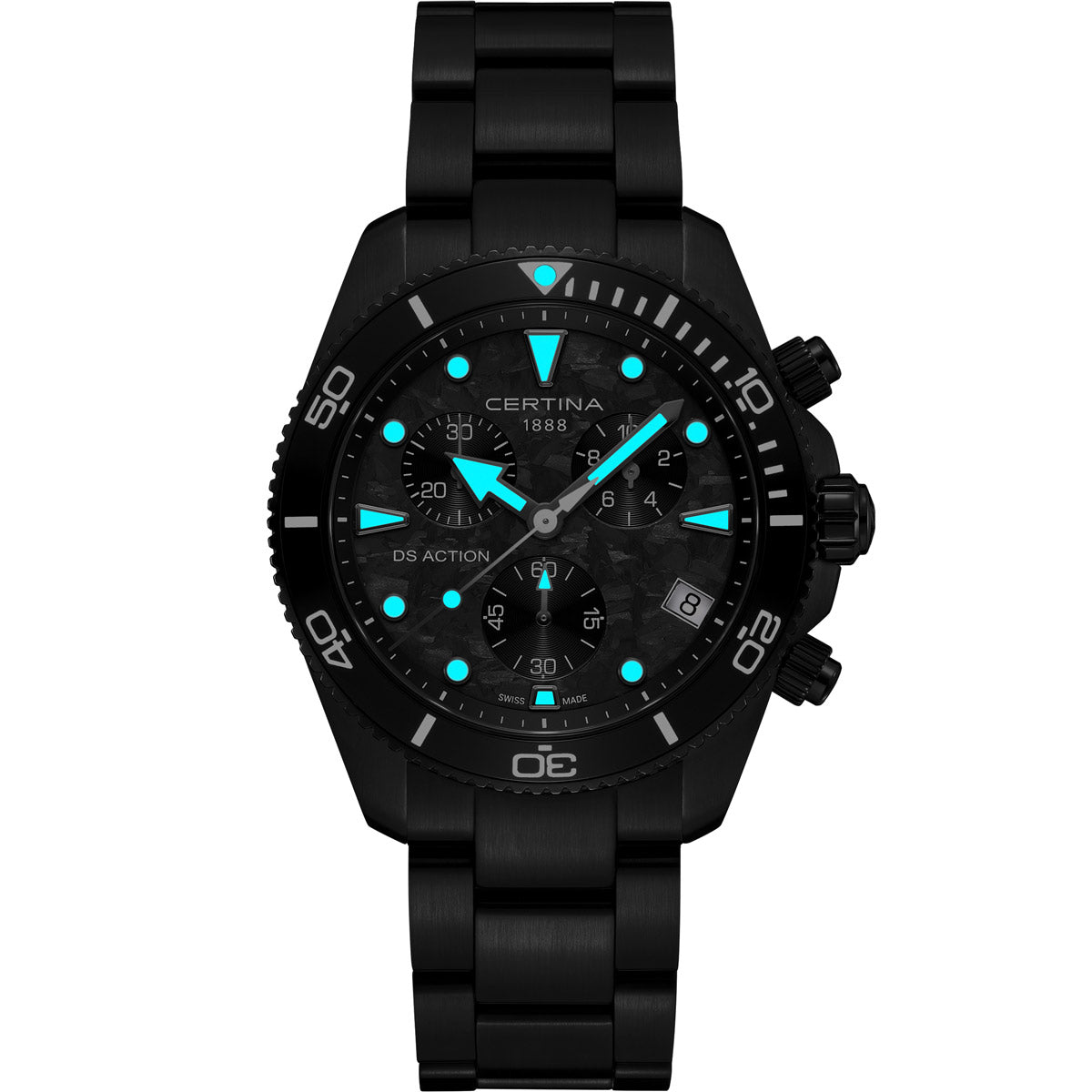 Certina DS Action Chronograph 42 mm - Black Dial, Stainless Steel