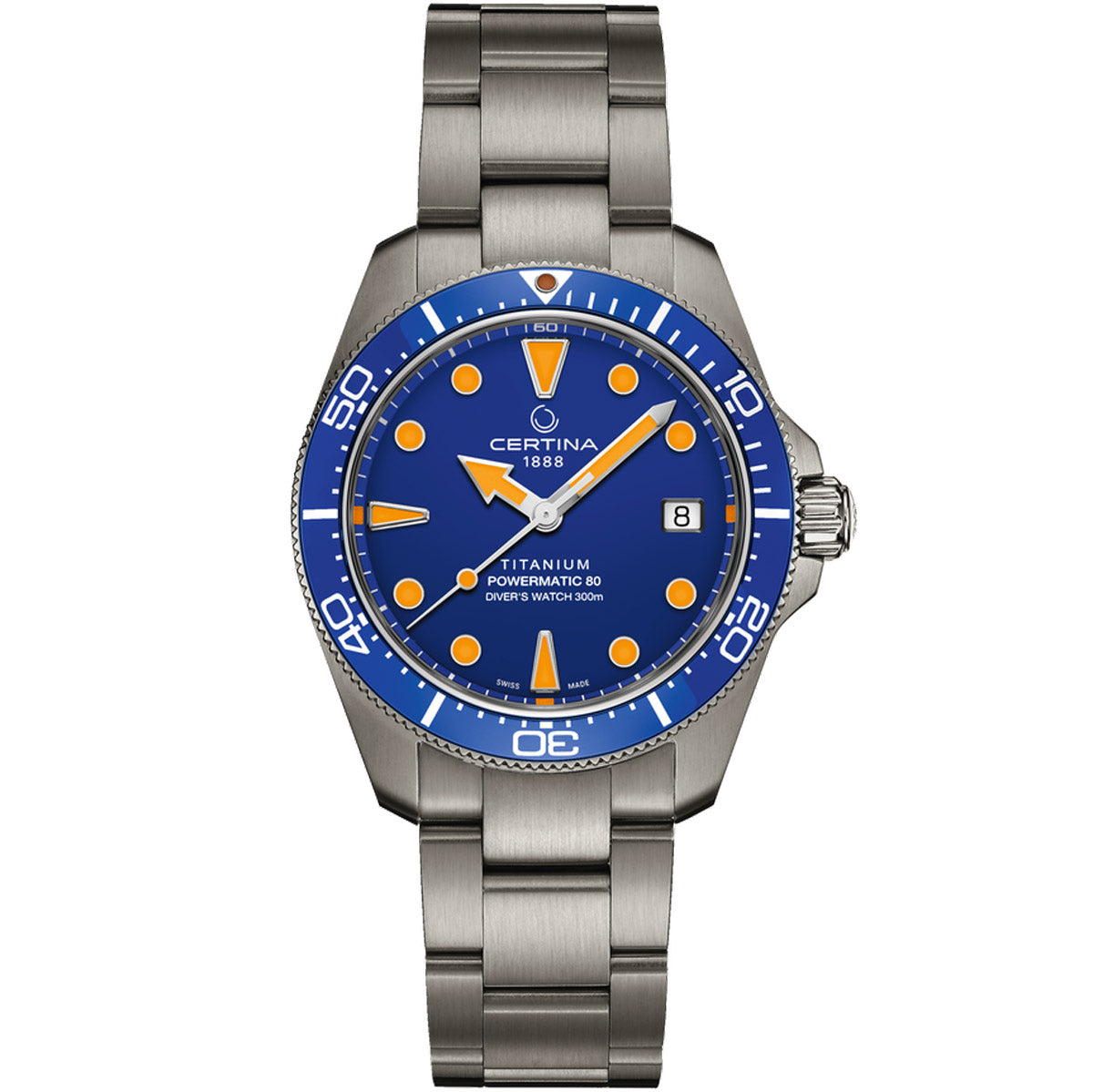 Certina DS Action Diver 38mm Titanium – Front View